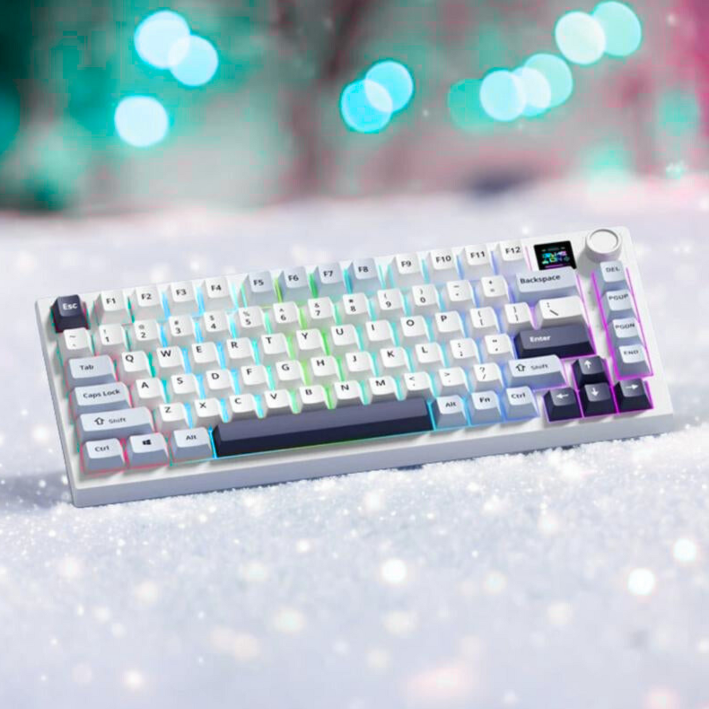 Aula F75 MAX Wireless Mechanical Keyboard with TFT Screen Knob 75% Layout Hot Swappable Gaming Keyboard for PC Mac Linux Bluetooth RGB