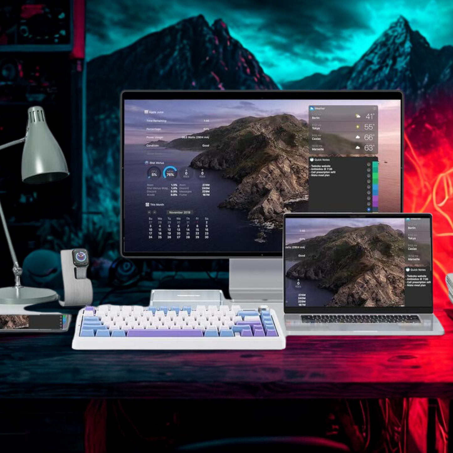 Aula F75 MAX Wireless Mechanical Keyboard with TFT Screen Knob 75% Layout Hot Swappable Gaming Keyboard for PC Mac Linux Bluetooth RGB
