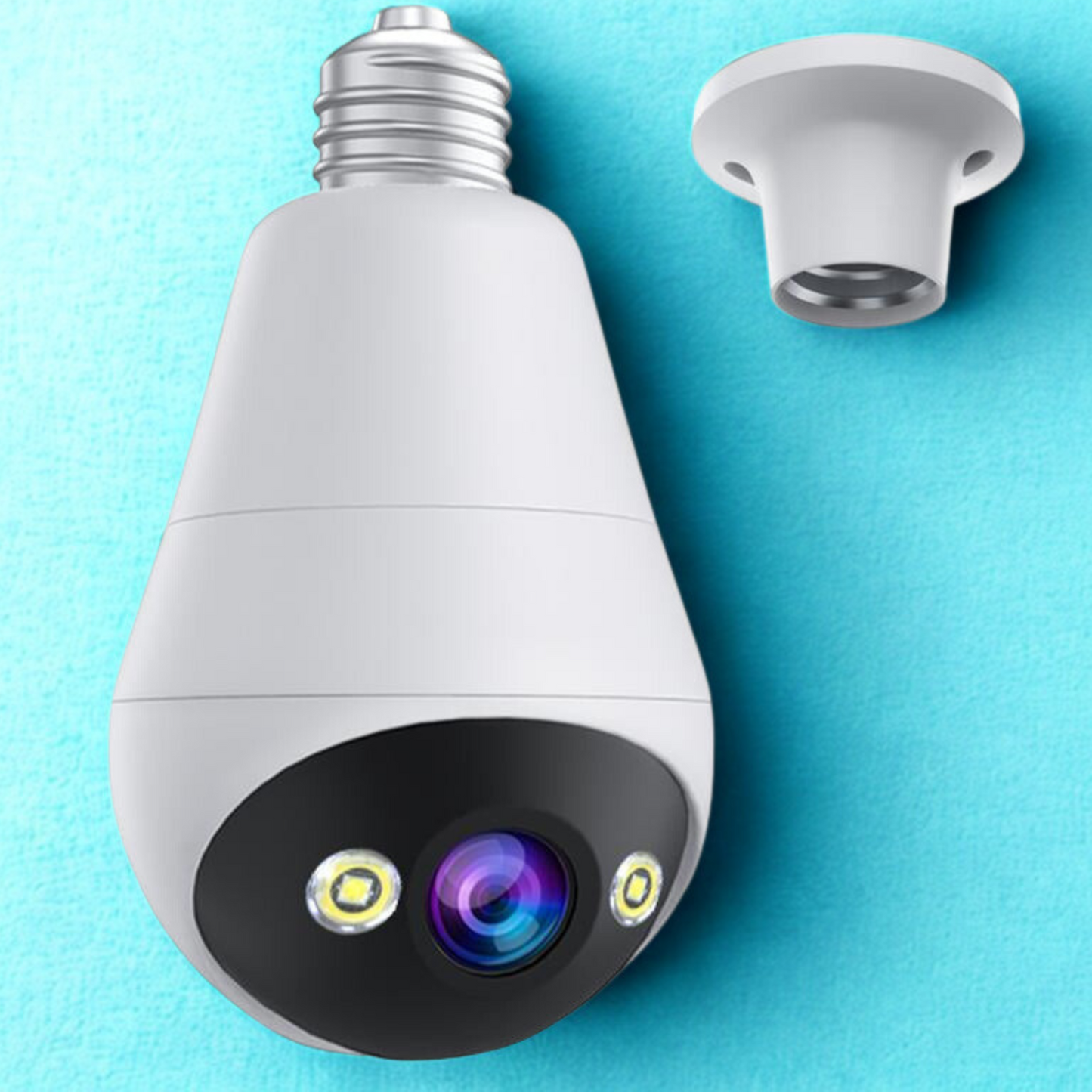 Cameras for Home, 2K Light Bulb Security Camera Full-Color Night Vision, Two-Way Audio, Motion Detection, Free E27 Lamp Holder, Support 2.4G Connection