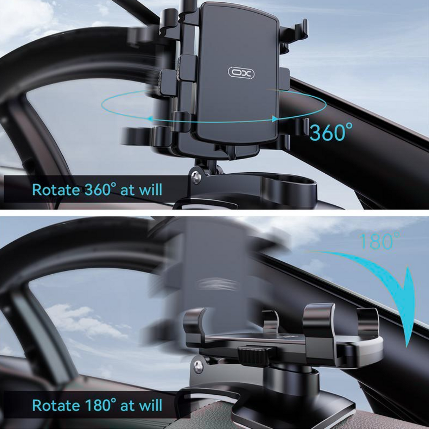 【Father's Day Gift】Universal Car Phone Holder Mount,360 Degrees Rotation Dashboard Phone Holder [Upgrade Clip Never Fall],Car Phone Mount for Iphone,Samsung,Google,Nokia,And 4-7 Inch Smartphones