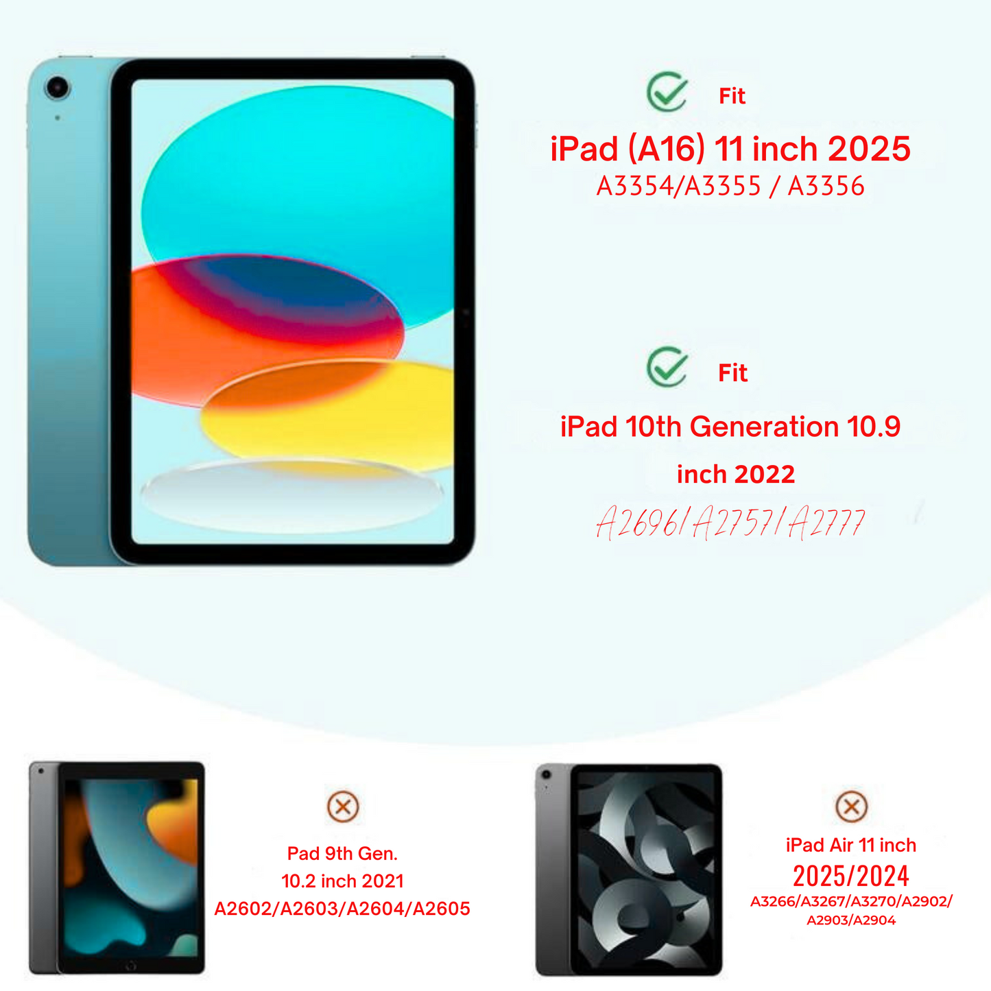 Compatible with Ipad (A16) 11Th Generation Anti-Pressure Case 11 Inch 2025, for Ipad 10Th Generation Case 10.9 Inch 2022 with Pencil Holder, Slim Trifold Stand Protective Cover with Soft TPU Back