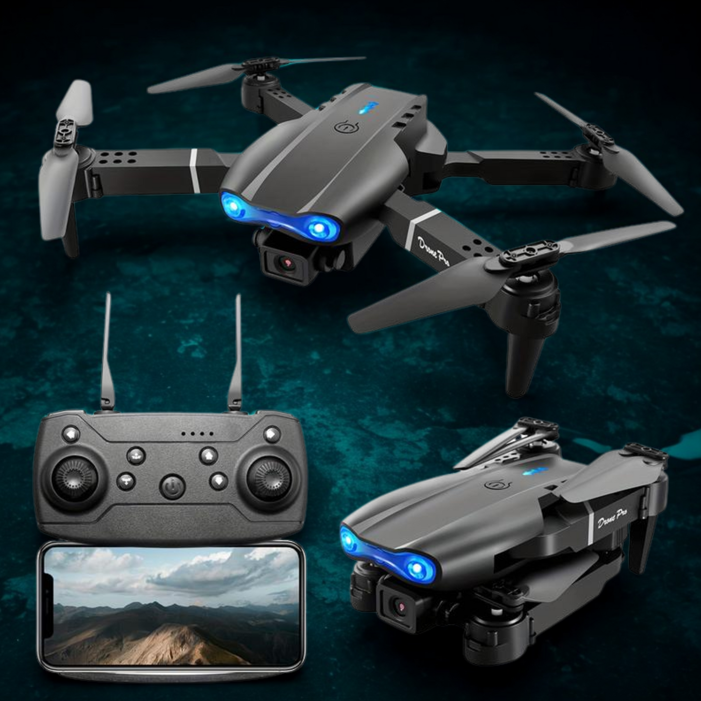 Drone with Camera, 1080P HD FPV for Beginners and Kids,Remote Control Toys for Adult Gifts, Quadcopter Drone with Gesture Control, Foldable Mini Drone with 2 Battery Chargers. Button Folding Black Traveling Gadgets