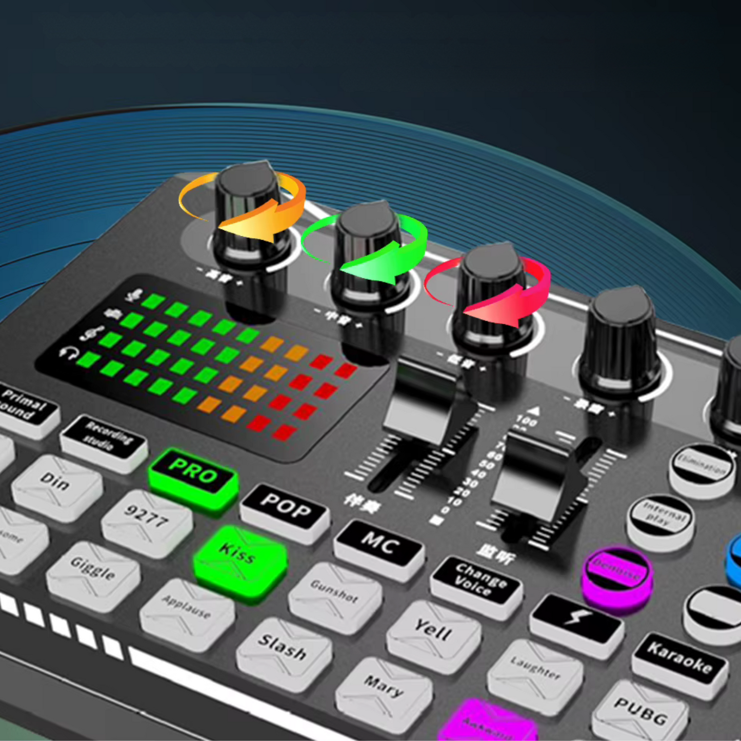 “F998 USB Sound Card with Audio Mixer – Perfect for YouTube, Gaming & Voice Recording”