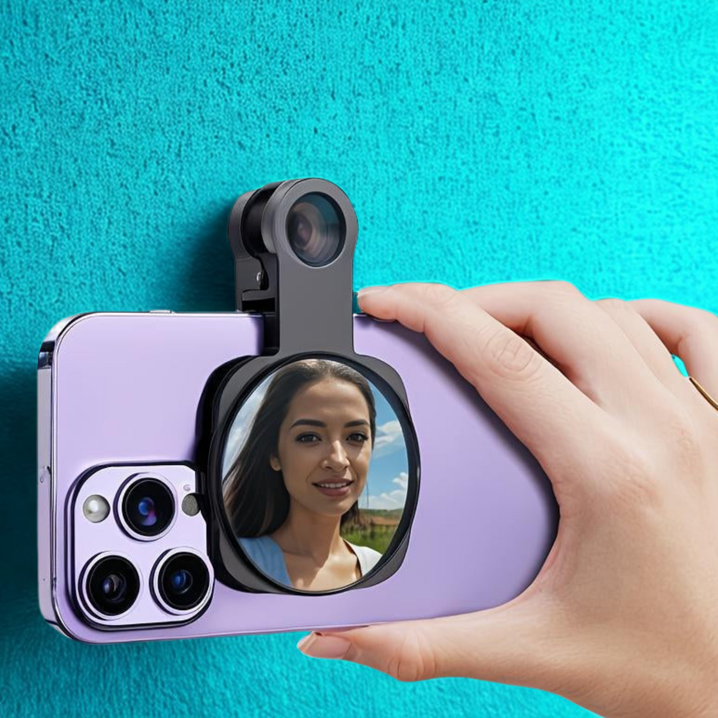 Selfie Mirror Clip for Cellphone, Portable Smartphone Rear Camera Selfie Mirror Clip, Mobile Phone Rear Self-Shooting Mirror, Universal Phone Accessories